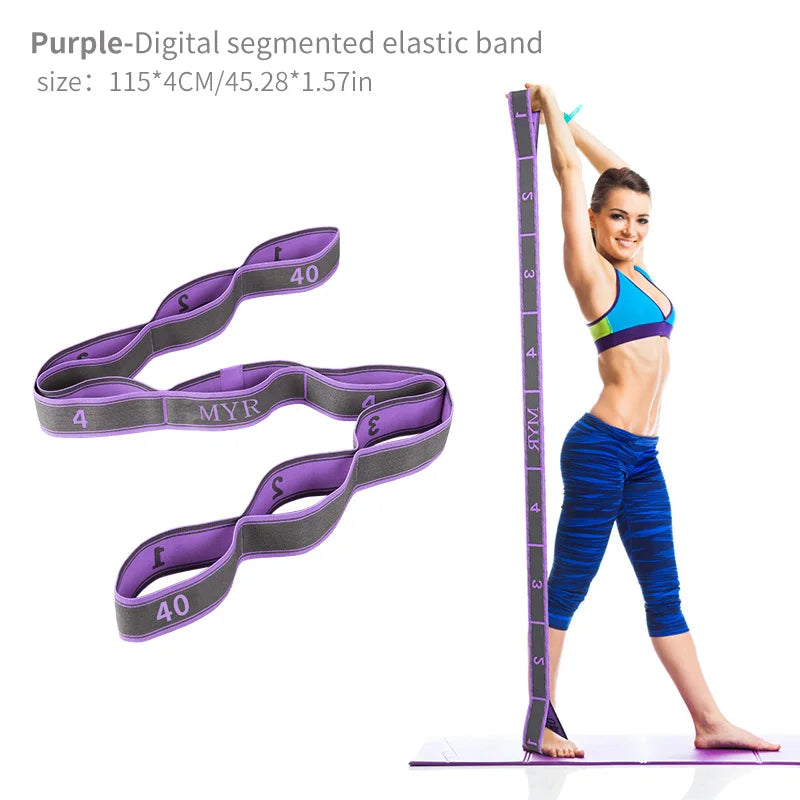 Yoga Stretch Strap with Loops – Flexibility Training Band
