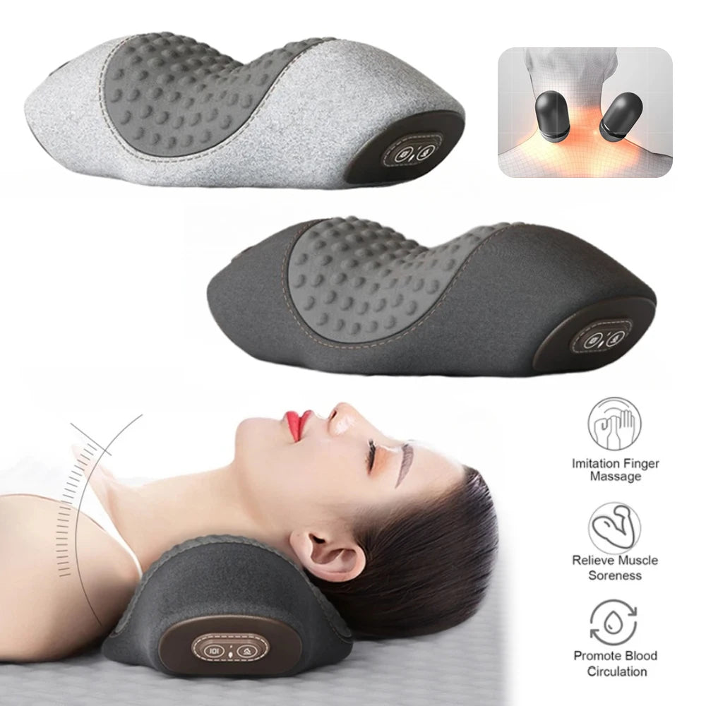 Bigzora Electric Neck Massager Pillow with Heat & Vibration