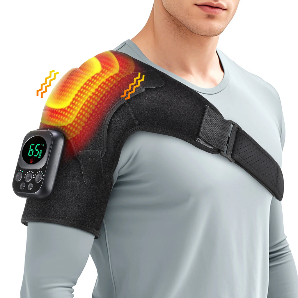 Bigzora Electric Heated Shoulder Brace Massage Support Wrap
