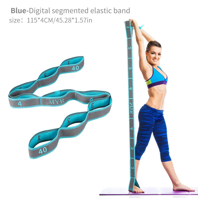 Yoga Stretch Strap with Loops – Flexibility Training Band
