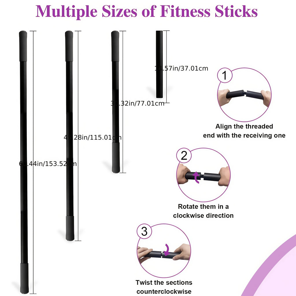 Bigzora Adjustable Yoga Stretch Stick Mobility Training Tool