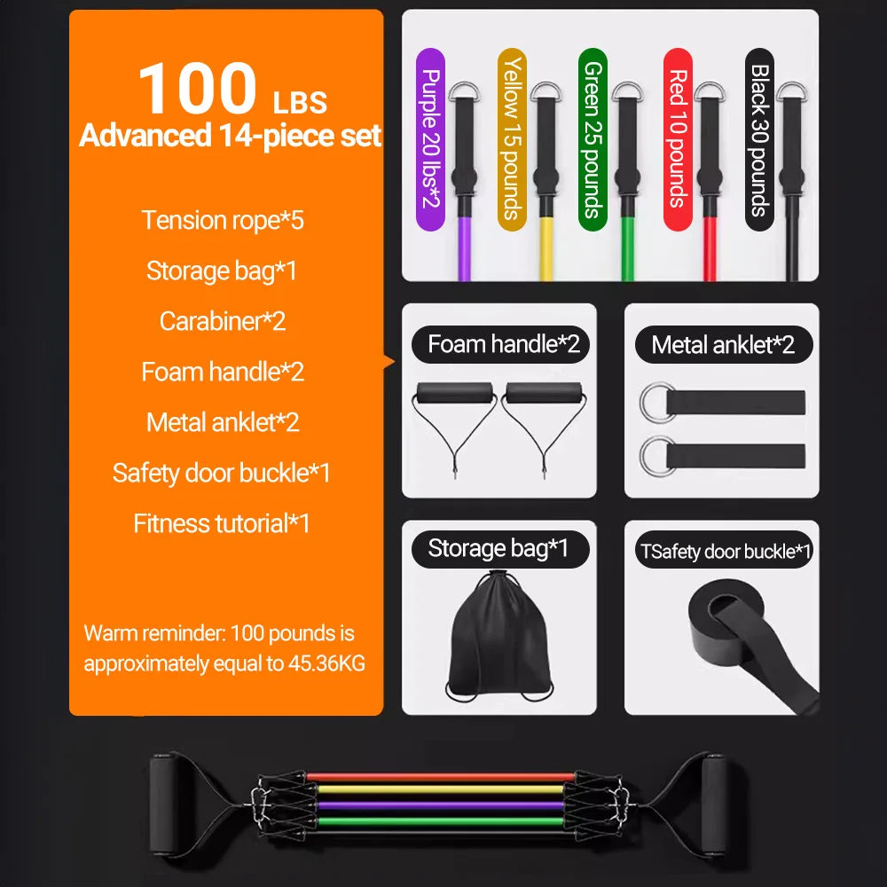 Bigzora Multi Function Resistance Bands Set Strength Training Kit