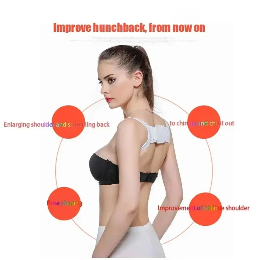 Bigzora Adjustable Back Posture Corrector Shoulder Belt Black