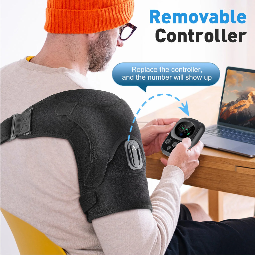 Bigzora Electric Heated Shoulder Brace Massage Support Wrap
