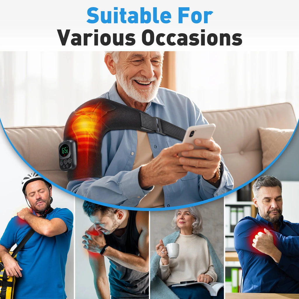 Bigzora Electric Heated Shoulder Brace Massage Support Wrap