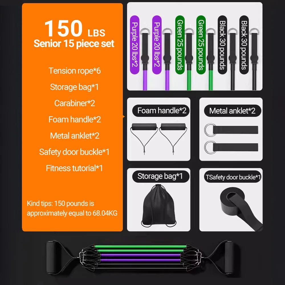 Bigzora Multi Function Resistance Bands Set Strength Training Kit