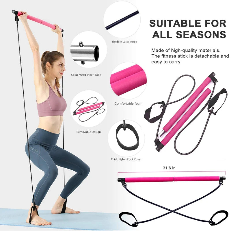 Bigzora Pilates Bar Kit Resistance Band Fitness Set