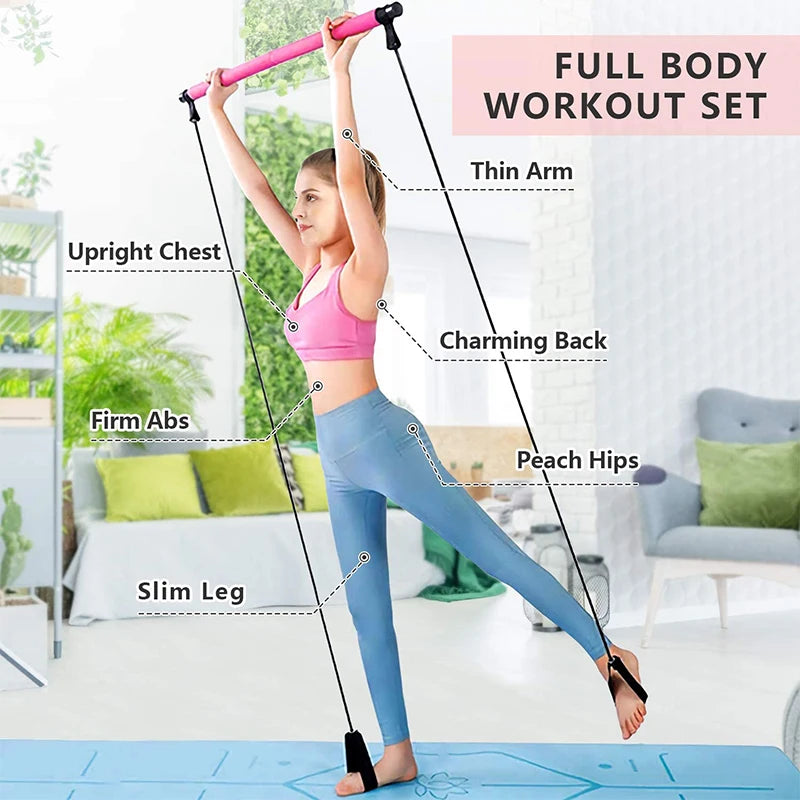 Bigzora Pilates Bar Kit Resistance Band Fitness Set