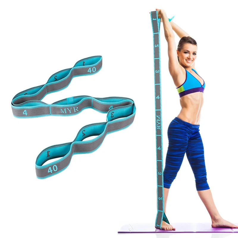 Yoga Stretch Strap with Loops – Flexibility Training Band