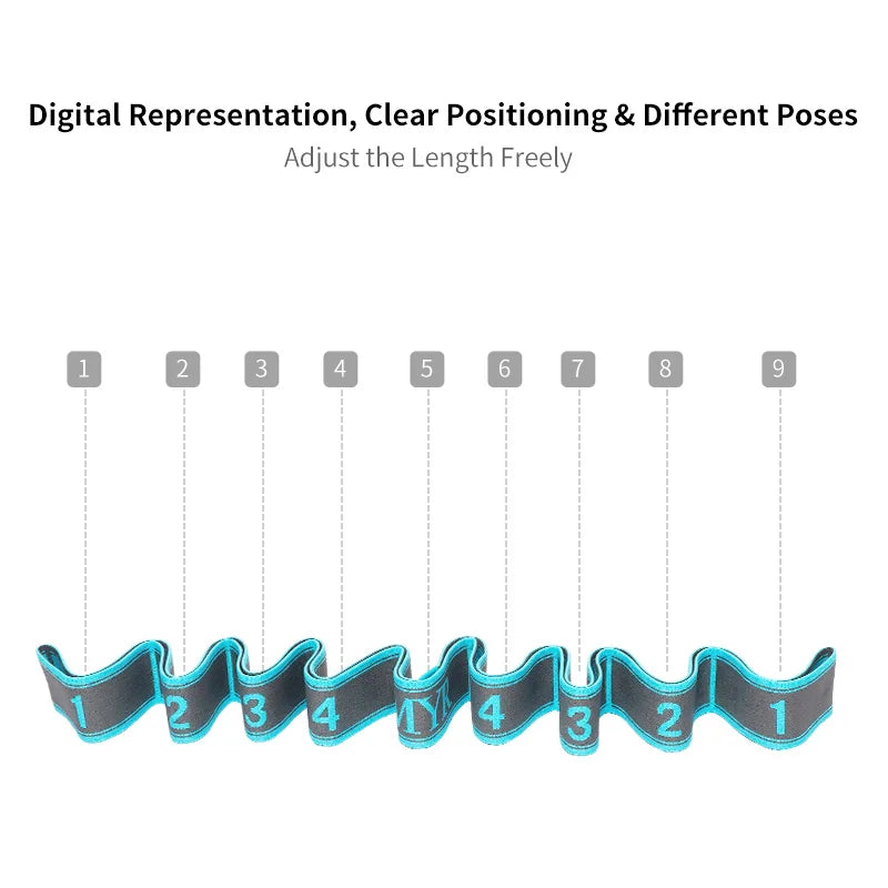 Yoga Stretch Strap with Loops – Flexibility Training Band