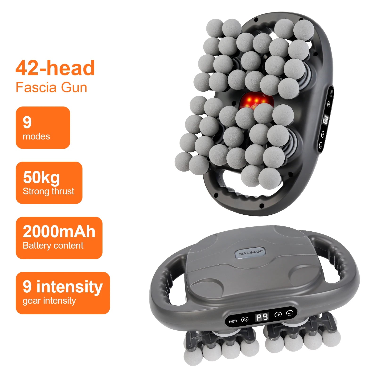 Bigzora 42 Head Fascia Gun Deep Tissue Massage Gun