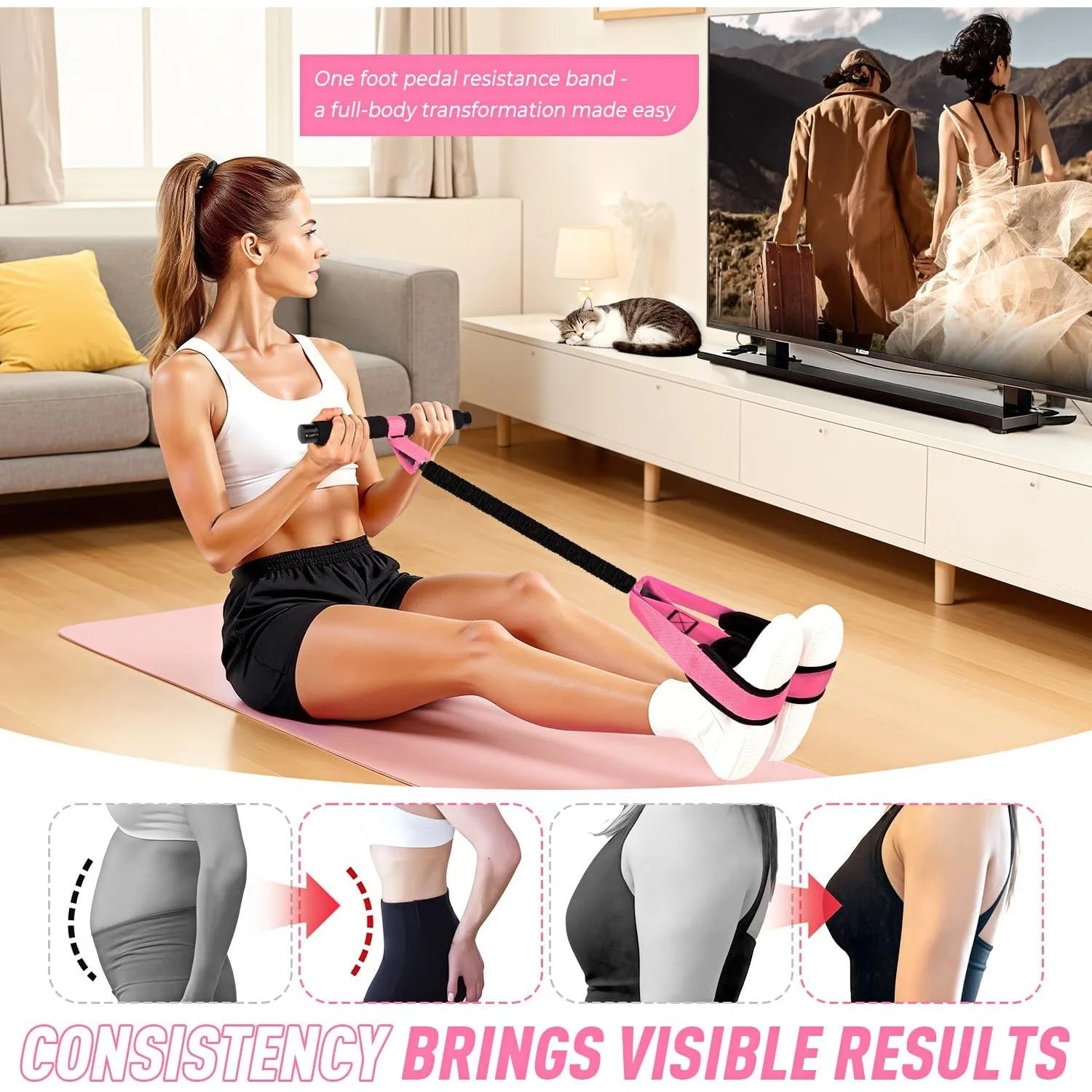 Bigzora Pedal Resistance Band for Home Fitness Workouts