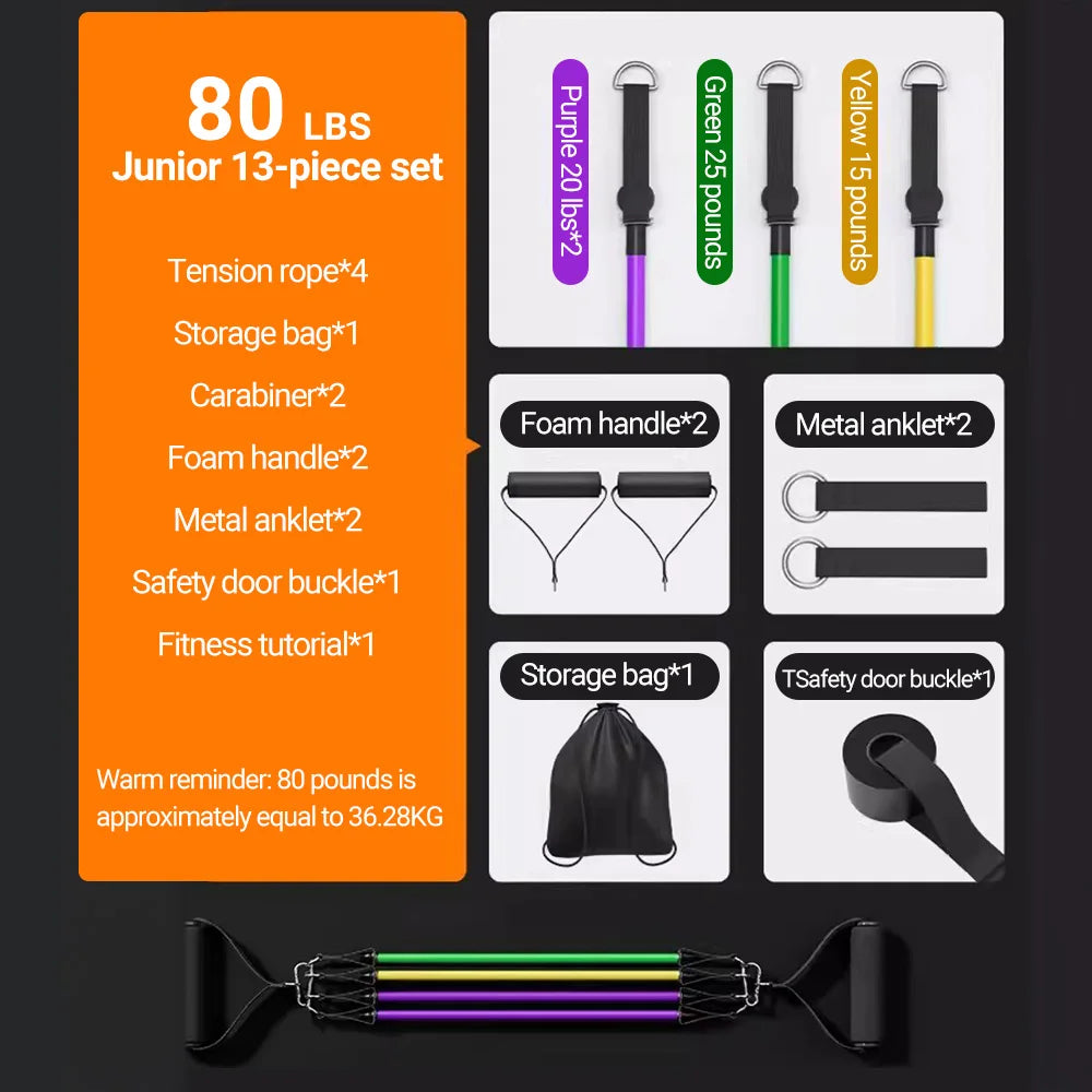 Bigzora Multi Function Resistance Bands Set Strength Training Kit