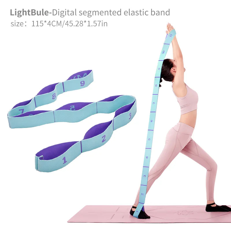 Yoga Stretch Strap with Loops – Flexibility Training Band