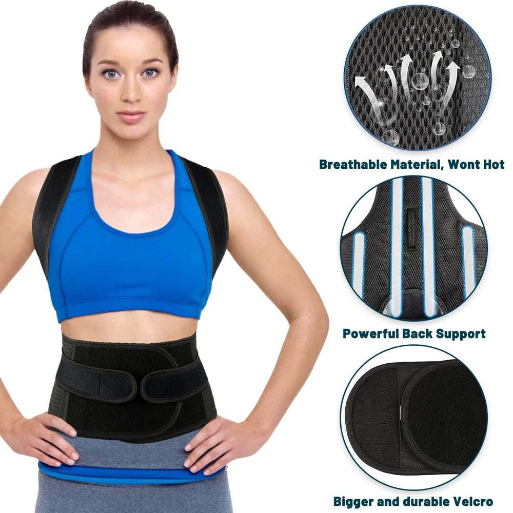 Bigzora Adjustable Back Posture Corrector Brace for Men & Women