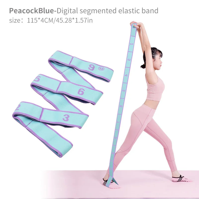 Yoga Stretch Strap with Loops – Flexibility Training Band