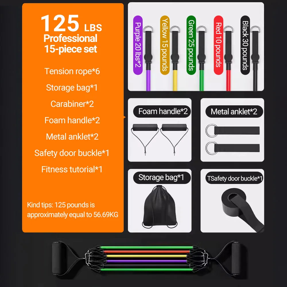 Bigzora Multi Function Resistance Bands Set Strength Training Kit