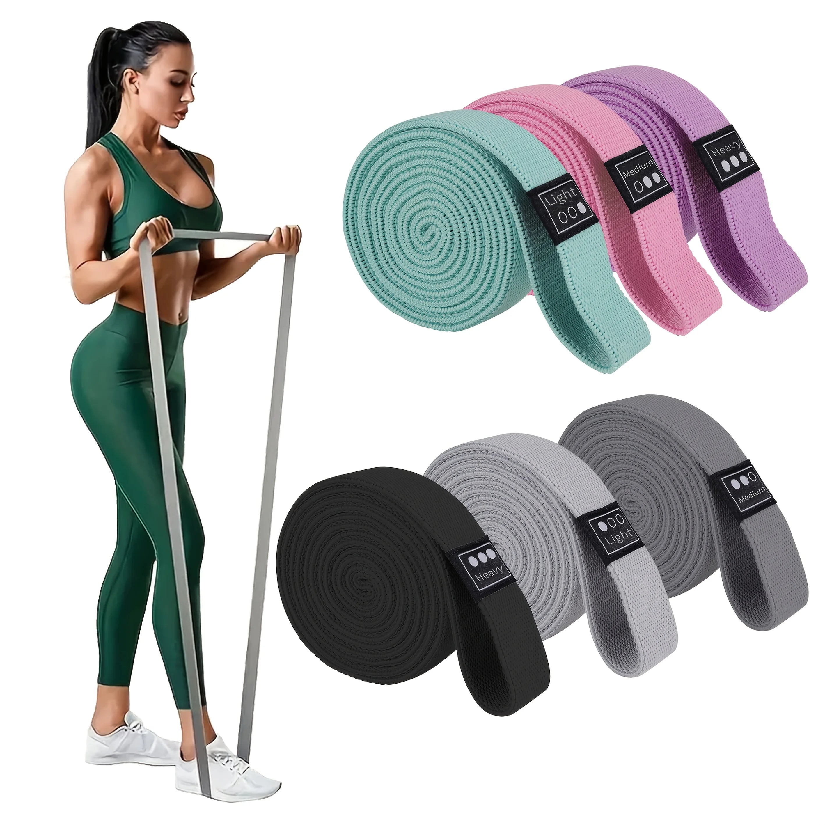 Bigzora Knit Resistance Bands for Yoga Strength Training