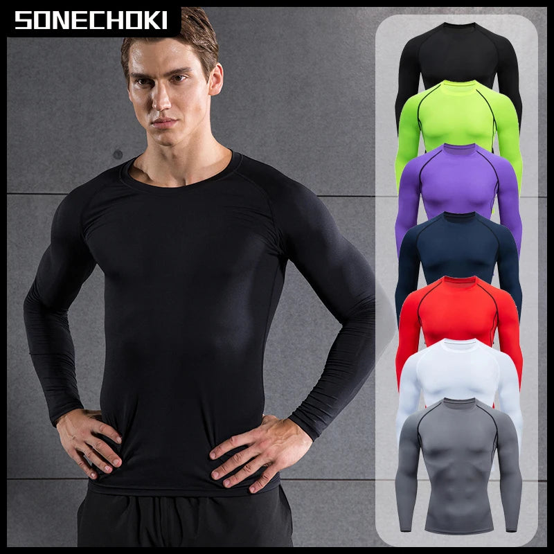 Bigzora Men’s Compression Long Sleeve Workout Shirt