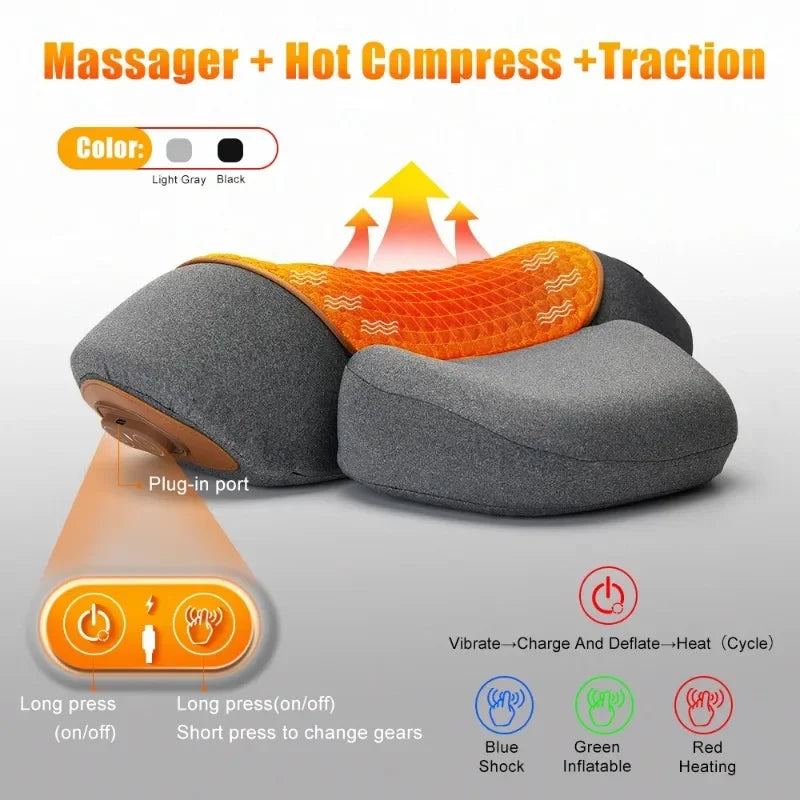 Bigzora Electric Neck Massager Pillow with Heat & Vibration
